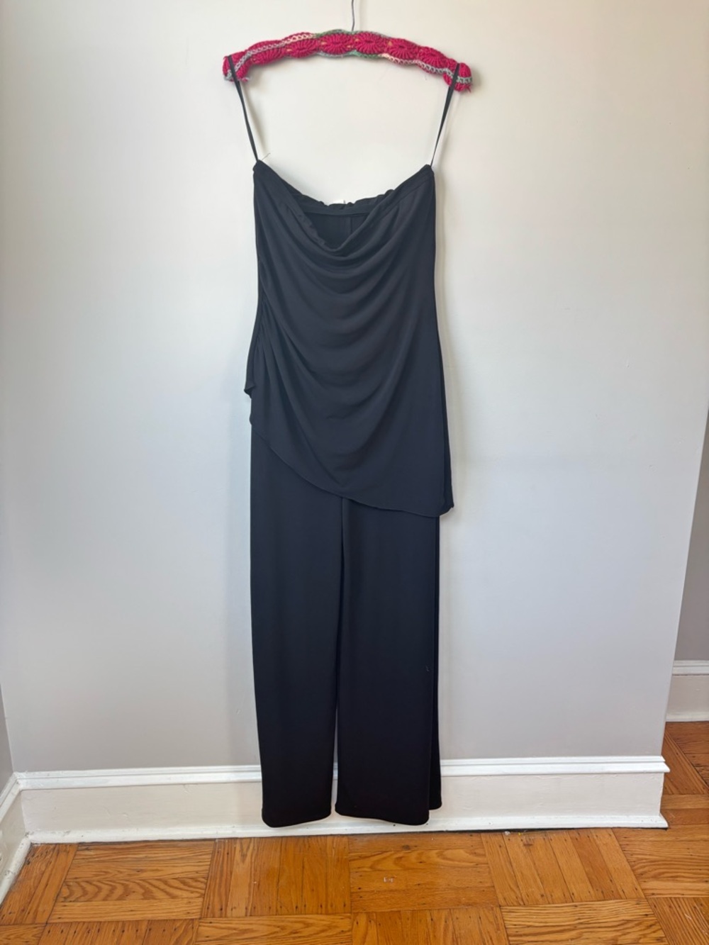 Women's Black Draped Jumpsuit